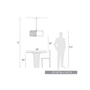 Golden Lighting 6805-6 BLK-NR Everly 6 Light Chandelier in Matte Black with Natural Rattan - Crescent Harbor