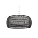 Golden Lighting 6805-6 BLK-NR Everly 6 Light Chandelier in Matte Black with Natural Rattan - Crescent Harbor