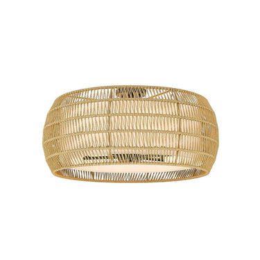 Golden Lighting 6805-6SF BLK-NR Everly 6 Light Semi-Flush in Matte Black with Natural Rattan - Crescent Harbor