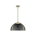 Golden Lighting 6928-3P AB-BLK Aldrich 3 Light Pendant in Aged Brass with Matte Black - Crescent Harbor