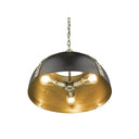 Golden Lighting 6928-3P AB-BLK Aldrich 3 Light Pendant in Aged Brass with Matte Black - Crescent Harbor