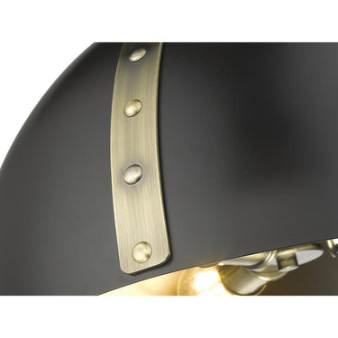 Golden Lighting 6928-3P AB-BLK Aldrich 3 Light Pendant in Aged Brass with Matte Black - Crescent Harbor