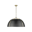 Golden Lighting 6928-8P AB-BLK Aldrich 8 Light Pendant in Aged Brass with Matte Black - Crescent Harbor