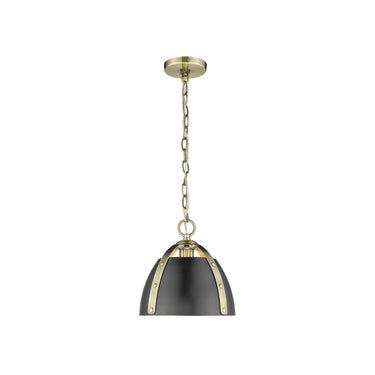 Golden Lighting 6928-S AB-BLK Small Pendant - Crescent Harbor