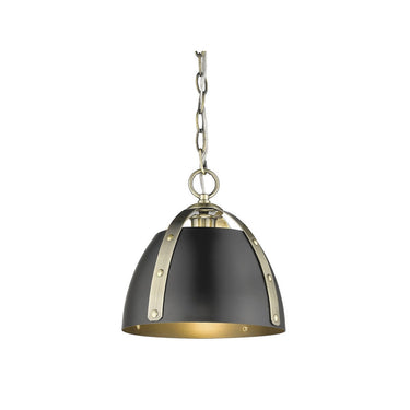 Golden Lighting 6928-S AB-BLK Small Pendant - Crescent Harbor