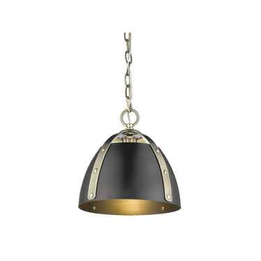 Golden Lighting 6928-S AB-BLK Small Pendant - Crescent Harbor