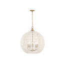 Golden Lighting 6933-5P BLK-NR Florence 5 Light Pendant in Matte Black with Natural Raphia Rope - Crescent Harbor