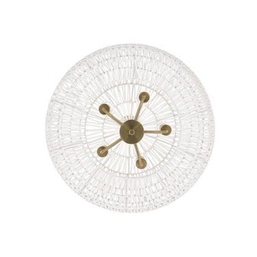 Golden Lighting 6933-5P BLK-NR Florence 5 Light Pendant in Matte Black with Natural Raphia Rope - Crescent Harbor