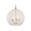 Golden Lighting 6933-5P BLK-NR Florence 5 Light Pendant in Matte Black with Natural Raphia Rope - Crescent Harbor