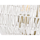 Golden Lighting 6933-5P BLK-NR Florence 5 Light Pendant in Matte Black with Natural Raphia Rope - Crescent Harbor
