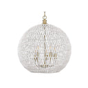 Golden Lighting 6933-5P BLK-NR Florence 5 Light Pendant in Matte Black with Natural Raphia Rope - Crescent Harbor