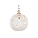 Golden Lighting 6933-M BLK-NR Florence Medium Pendant in Matte Black with Natural Raphia Rope - Crescent Harbor