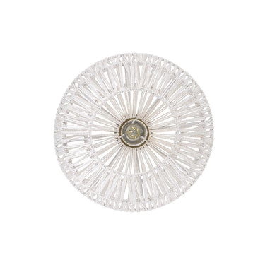 Golden Lighting 6933-M BLK-NR Florence Medium Pendant in Matte Black with Natural Raphia Rope - Crescent Harbor