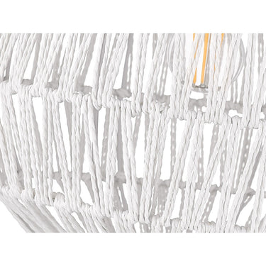 Golden Lighting 6933-M BLK-NR Florence Medium Pendant in Matte Black with Natural Raphia Rope - Crescent Harbor