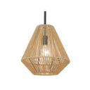 Golden Lighting 6937-M BLK-NR Valentina Medium Pendant in Matte Black with Natural Raphia Rope - Crescent Harbor