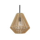 Golden Lighting 6937-M BLK-NR Valentina Medium Pendant in Matte Black with Natural Raphia Rope - Crescent Harbor