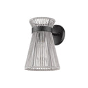 Golden Lighting 6938-1W BLK-BR Avon 1 Light Wall Sconce in Matte Black with Bleached Raphia - Crescent Harbor