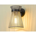 Golden Lighting 6938-1W BLK-BR Avon 1 Light Wall Sconce in Matte Black with Bleached Raphia - Crescent Harbor