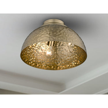 Golden Lighting 6950-FM MBS 3-Light Flush Mount - Crescent Harbor