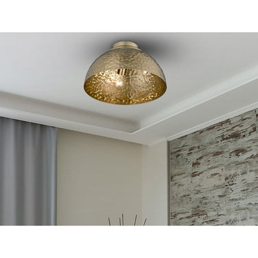 Golden Lighting 6950-FM MBS 3-Light Flush Mount - Crescent Harbor