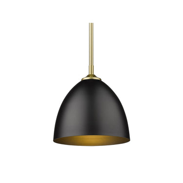 Golden Lighting 6956-S-BLK Zoey Small Pendant in Matte Black Shade - Crescent Harbor