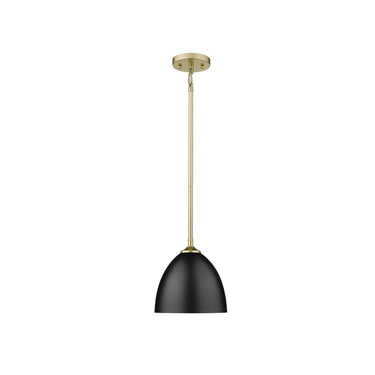 Golden Lighting 6956-S-BLK Zoey Small Pendant in Matte Black Shade - Crescent Harbor