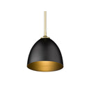 Golden Lighting 6956-S-BLK Zoey Small Pendant in Matte Black Shade - Crescent Harbor