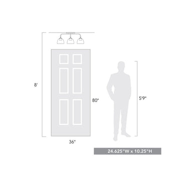 Golden Lighting 6958-3SF Roxie 3 Light Semi-Flush - Crescent Harbor