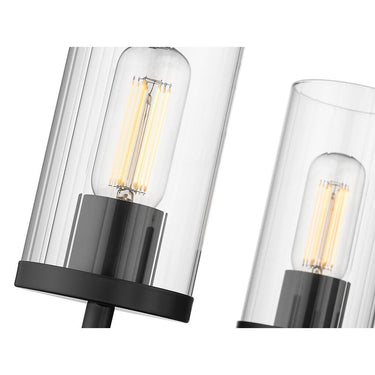 Golden Lighting 7011-3 BLK-CLR Winslett 3 Light Chandelier in Matte Black with Ribbed Clear Glass - Crescent Harbor