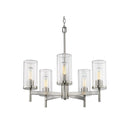 Golden Lighting 7011-5-CLR Winslett 5 Light Chandelier in Ribbed Clear Glass - Crescent Harbor