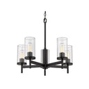 Golden Lighting 7011-5-CLR Winslett 5 Light Chandelier in Ribbed Clear Glass - Crescent Harbor