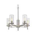 Golden Lighting 7011-5-CLR Winslett 5 Light Chandelier in Ribbed Clear Glass - Crescent Harbor