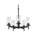 Golden Lighting 7011-5-CLR Winslett 5 Light Chandelier in Ribbed Clear Glass - Crescent Harbor