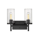 Golden Lighting 7011-BA2 BLK-CLR 2 Light Bath Vanity - Crescent Harbor