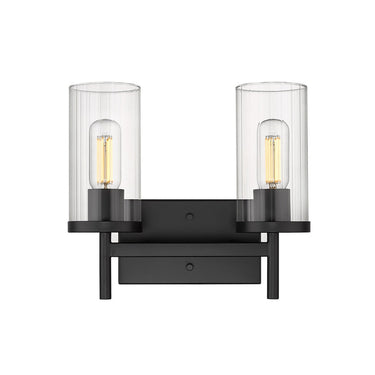 Golden Lighting 7011-BA2 BLK-CLR 2 Light Bath Vanity - Crescent Harbor