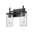 Golden Lighting 7011-BA2 BLK-CLR 2 Light Bath Vanity - Crescent Harbor