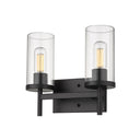 Golden Lighting 7011-BA2 BLK-CLR 2 Light Bath Vanity - Crescent Harbor