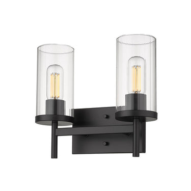 Golden Lighting 7011-BA2 BLK-CLR 2 Light Bath Vanity - Crescent Harbor