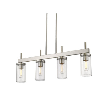 Golden Lighting 7011-LP-CLR Winslett Linear Pendant in Ribbed Clear Glass - Crescent Harbor