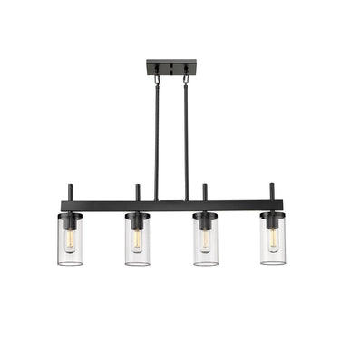 Golden Lighting 7011-LP-CLR Winslett Linear Pendant in Ribbed Clear Glass - Crescent Harbor