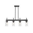 Golden Lighting 7011-LP-CLR Winslett Linear Pendant in Ribbed Clear Glass - Crescent Harbor