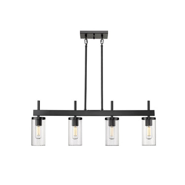 Golden Lighting 7011-LP-CLR Winslett Linear Pendant in Ribbed Clear Glass - Crescent Harbor