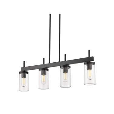 Golden Lighting 7011-LP-CLR Winslett Linear Pendant in Ribbed Clear Glass - Crescent Harbor
