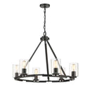 Golden Lighting 7041-6 BLK-CLR Monroe 6 Light Chandelier - Crescent Harbor