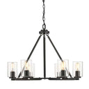 Golden Lighting 7041-6 BLK-CLR Monroe 6 Light Chandelier - Crescent Harbor