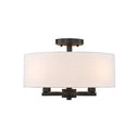Golden Lighting 7154-SF BLK-MWS Eliana 4 Light Semi-Flush in Matte Black with Modern White Shade - Crescent Harbor