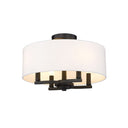Golden Lighting 7154-SF BLK-MWS Eliana 4 Light Semi-Flush in Matte Black with Modern White Shade - Crescent Harbor