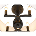 Golden Lighting 7154-SF BLK-MWS Eliana 4 Light Semi-Flush in Matte Black with Modern White Shade - Crescent Harbor