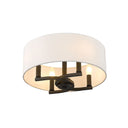 Golden Lighting 7154-SF BLK-MWS Eliana 4 Light Semi-Flush in Matte Black with Modern White Shade - Crescent Harbor