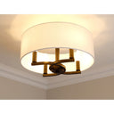 Golden Lighting 7154-SF BLK-MWS Eliana 4 Light Semi-Flush in Matte Black with Modern White Shade - Crescent Harbor